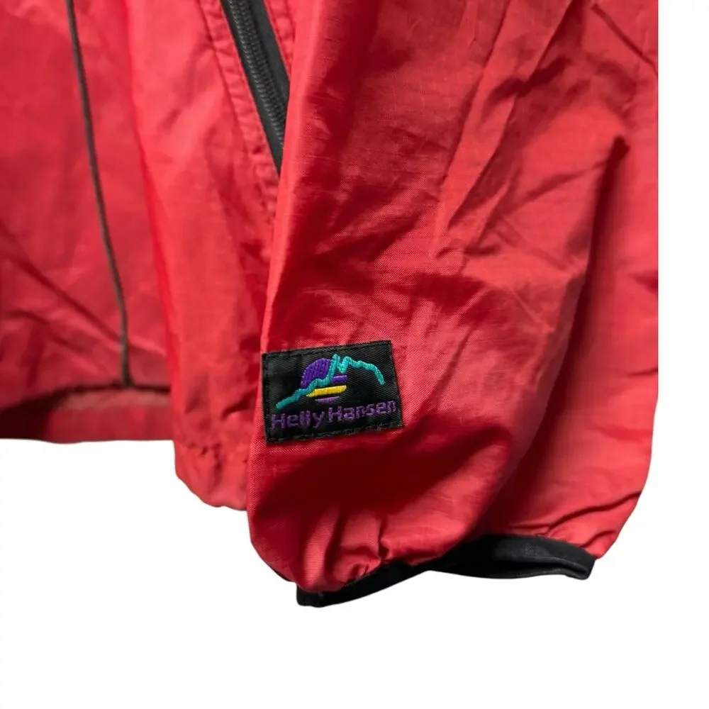 Vintage Helly Hansen Pullover Jacket Mens Medium Hooded Windbreaker Anorak 90s